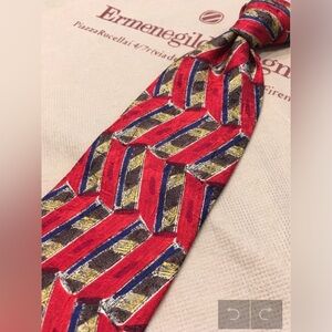Ermenegildo Zegna Silk Geometric Print Tie
